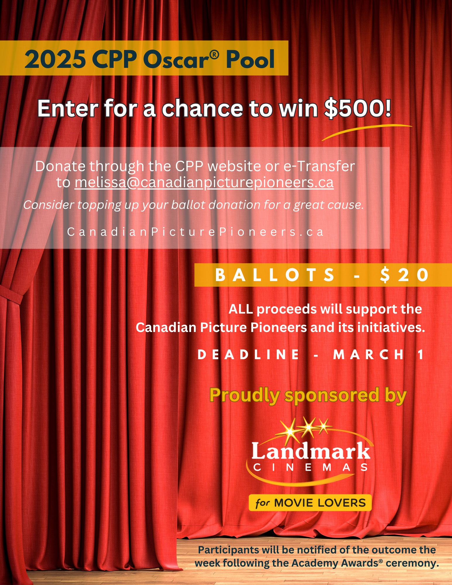 CPP 2025 Oscar® Pool - Enter Now!